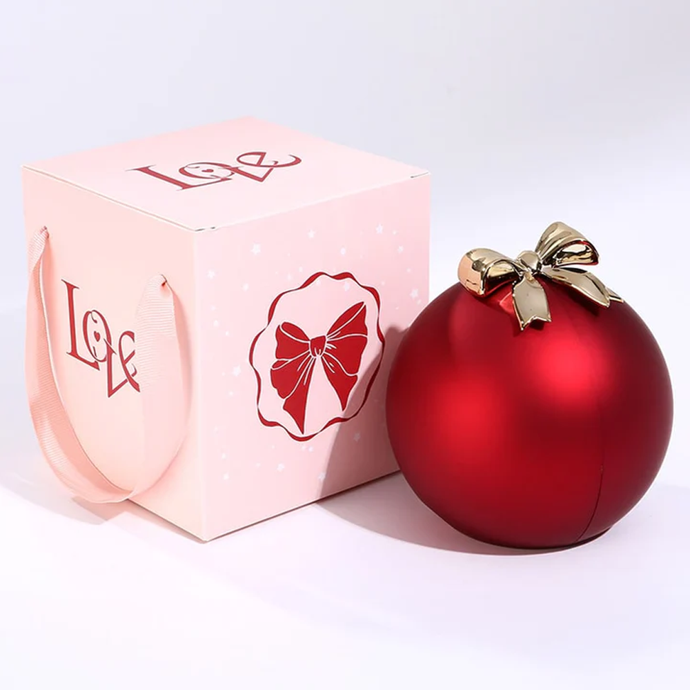 Interlocked hearts necklace - Rose Sphere Box