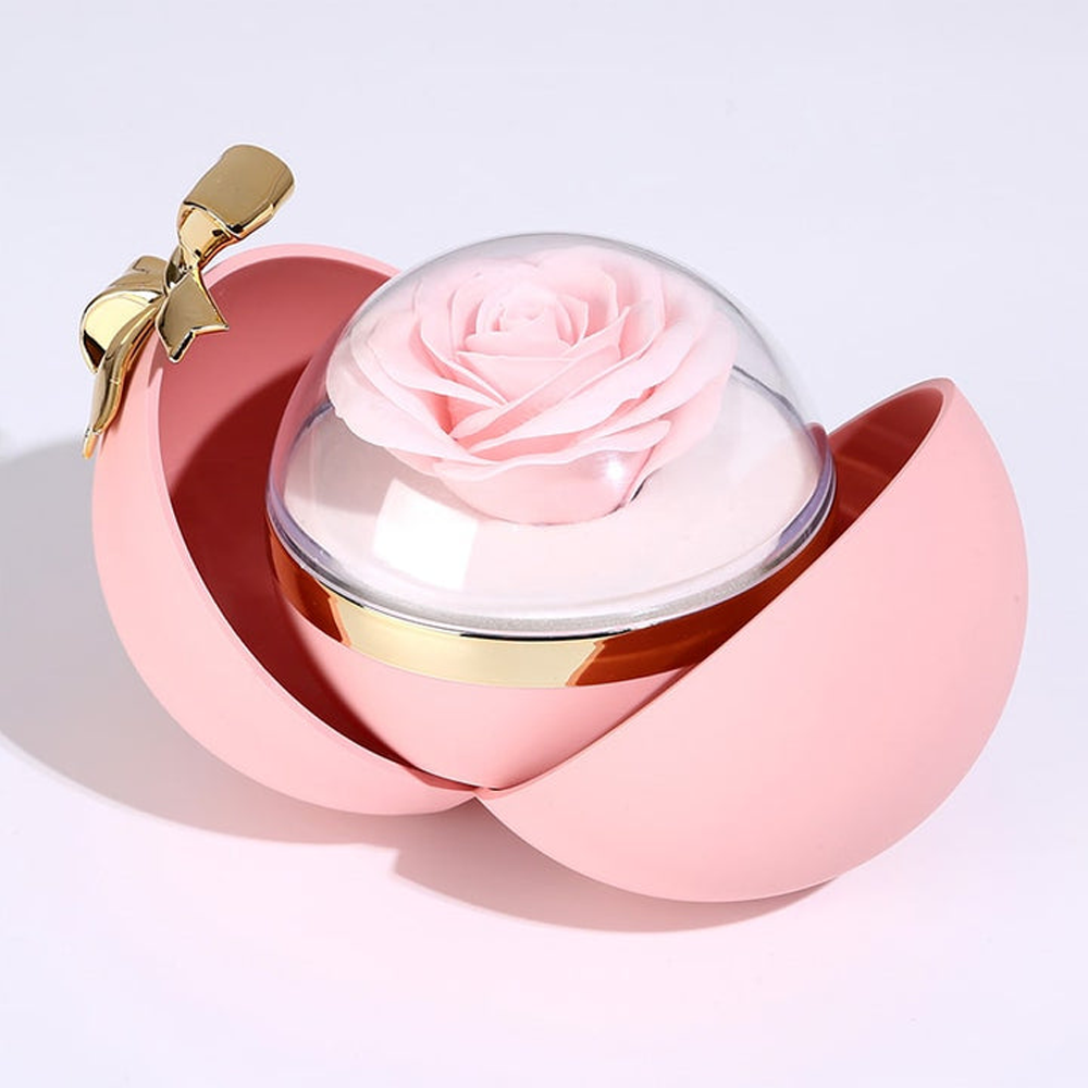 Interlocked hearts necklace - Rose Sphere Box