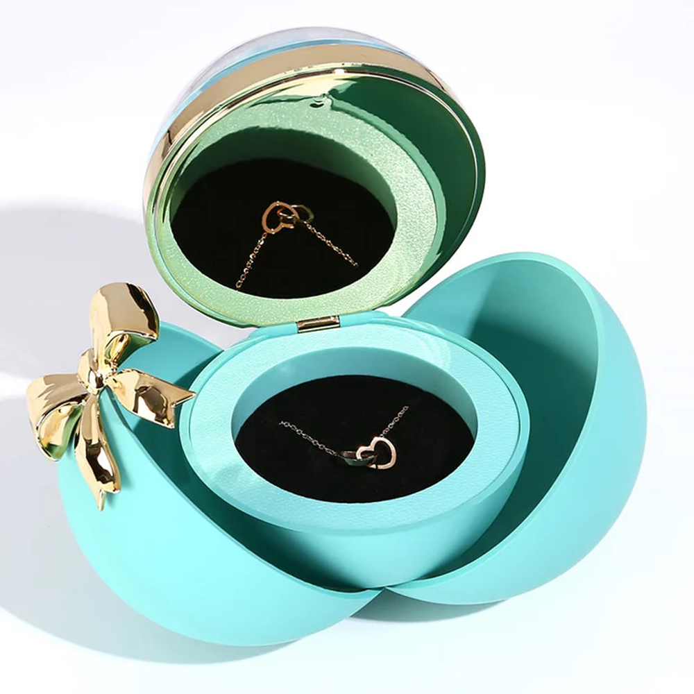 Interlocked hearts necklace - Rose Sphere Box