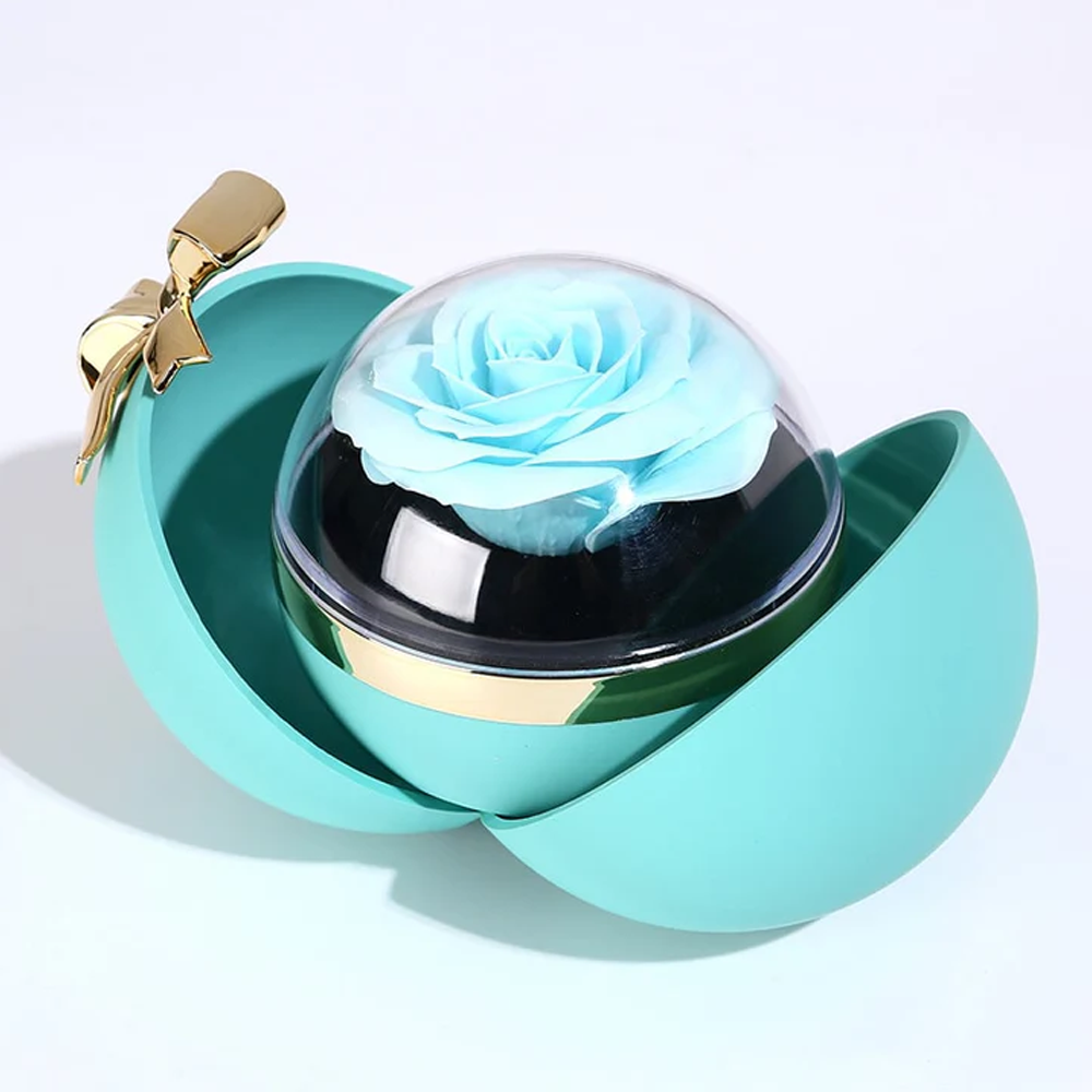 Interlocked hearts necklace - Rose Sphere Box