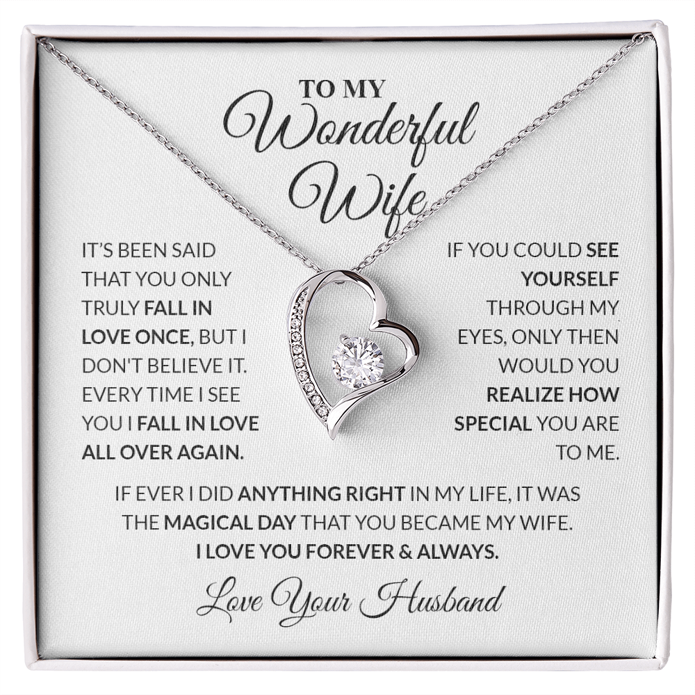 To My Wonderful Wife - Heart Necklace