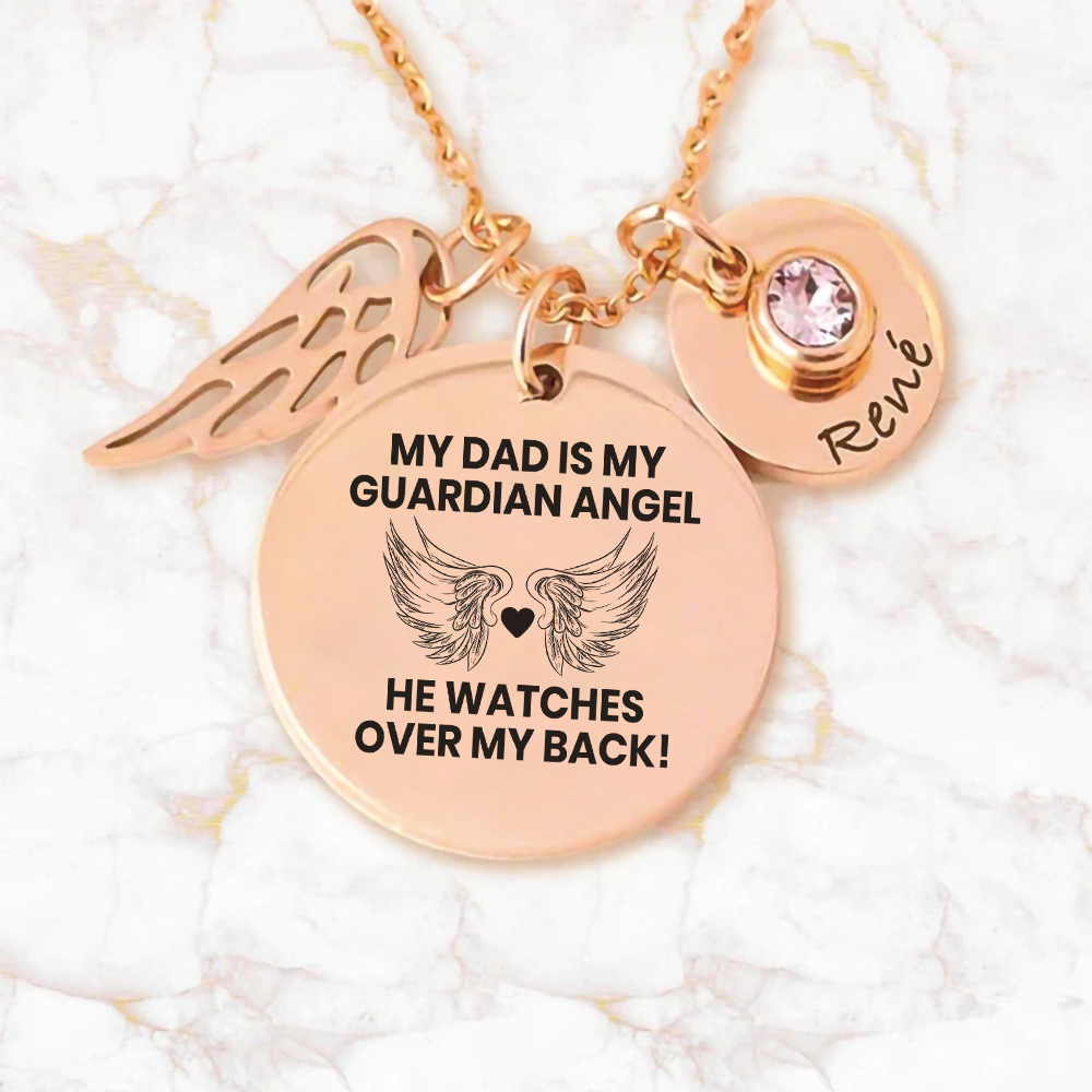 My Dad Is My Guardian Angel - Memorial Necklace