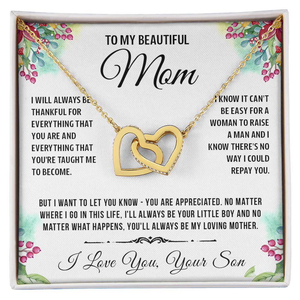 To My Special Mom - Linked Heart Necklace