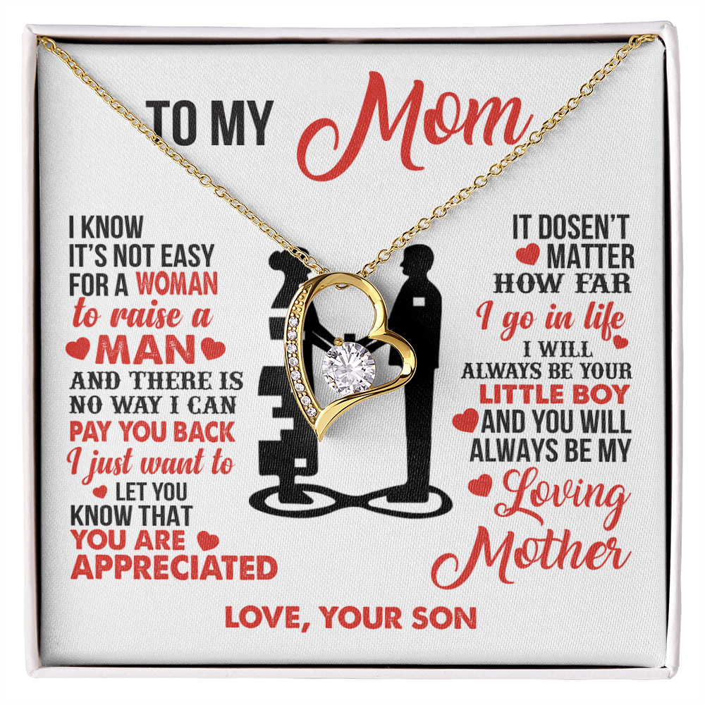 To My Mom - I’m Your Little Boy - Heart Necklace