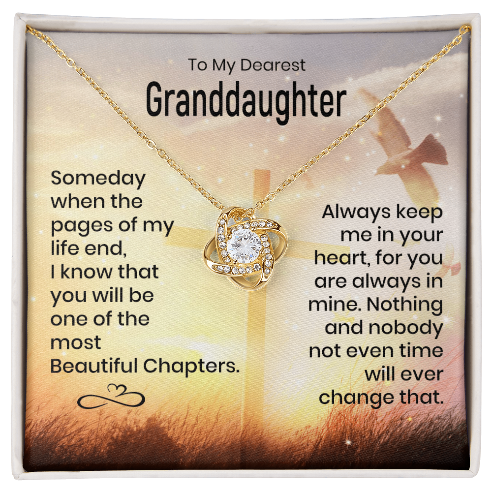 To My Granddaughter - Heart Melt Message - Knot Necklace
