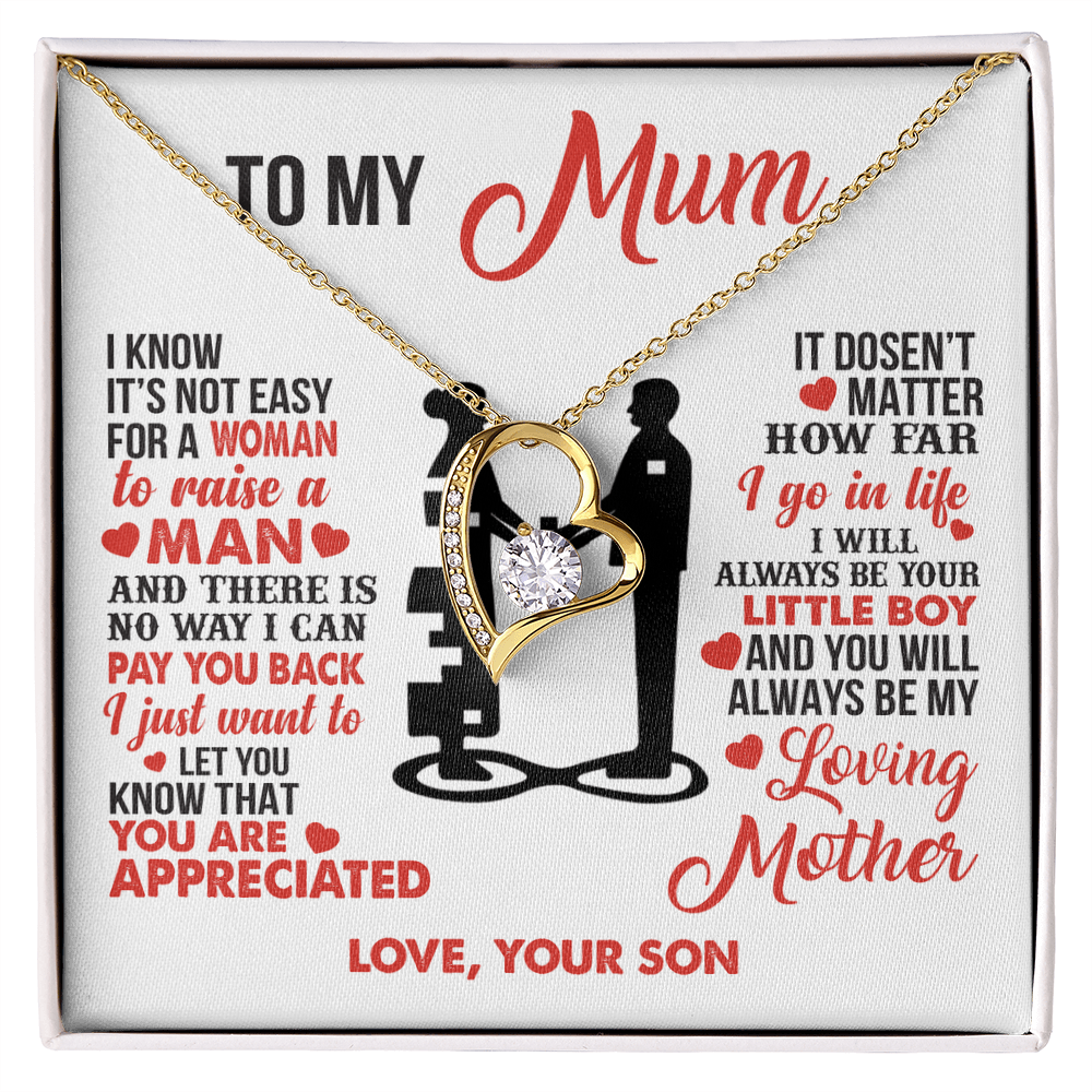 To My Mum - I’m Your Little Boy - Heart Necklace