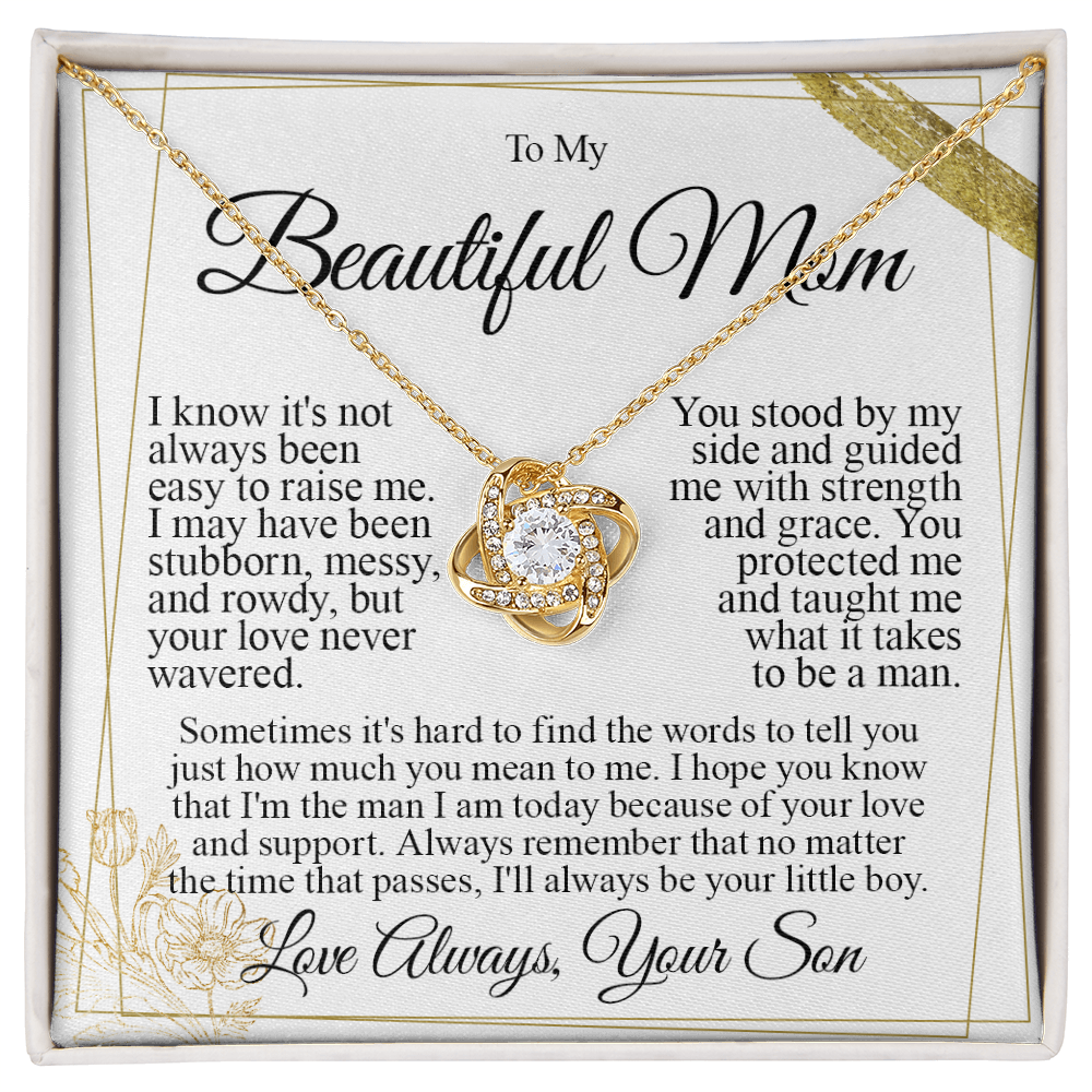 To My Mom - I Love You Knot Necklace