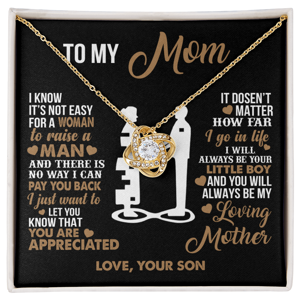 To My Mom - I Love you Forever- Heart Necklace