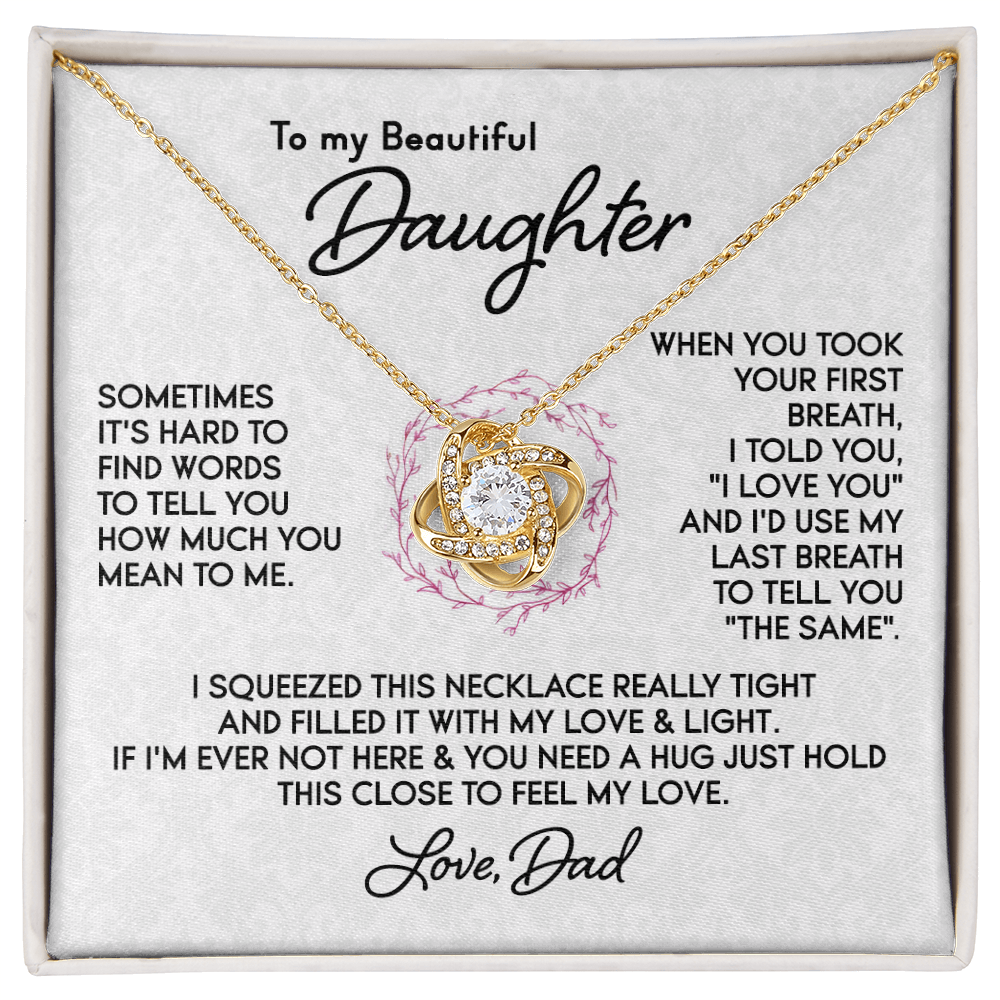 To my Daughter - First Breath Knot Necklace, From Dad