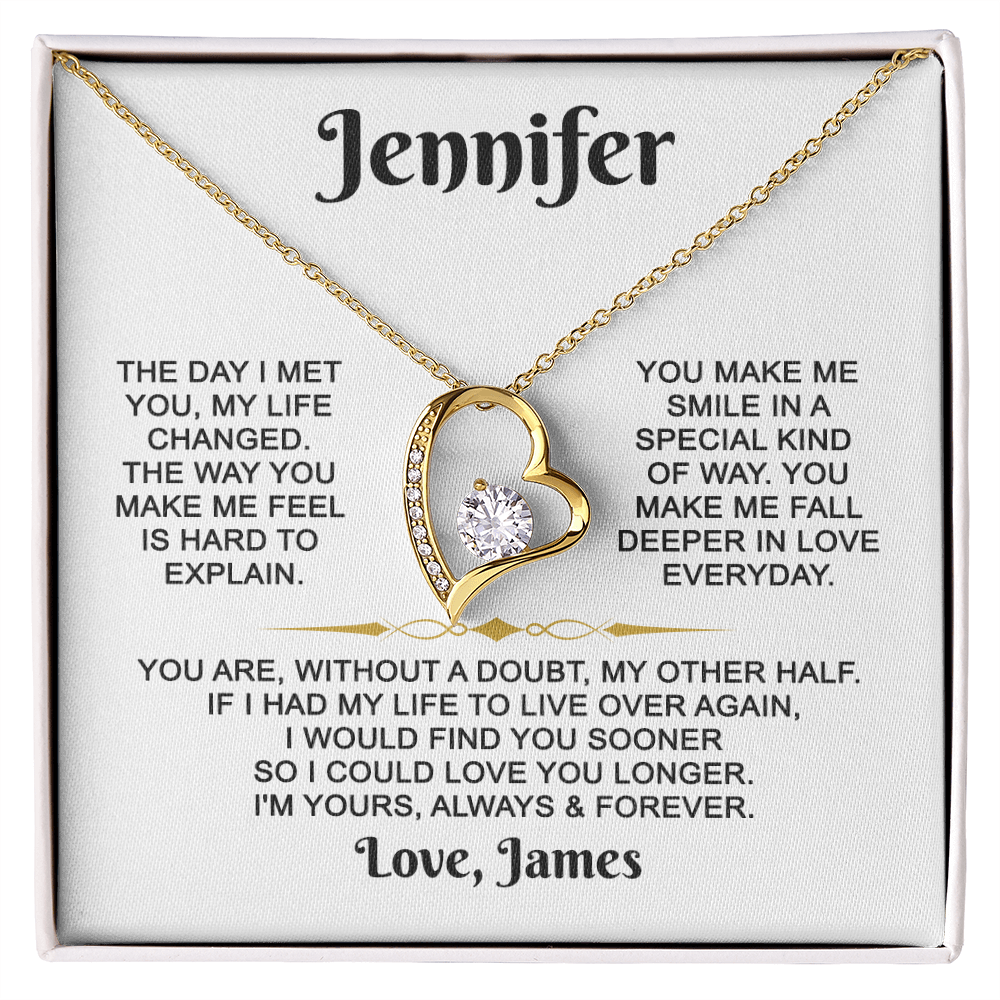 I'm Yours Always & Forever - Customized - Heart Necklace