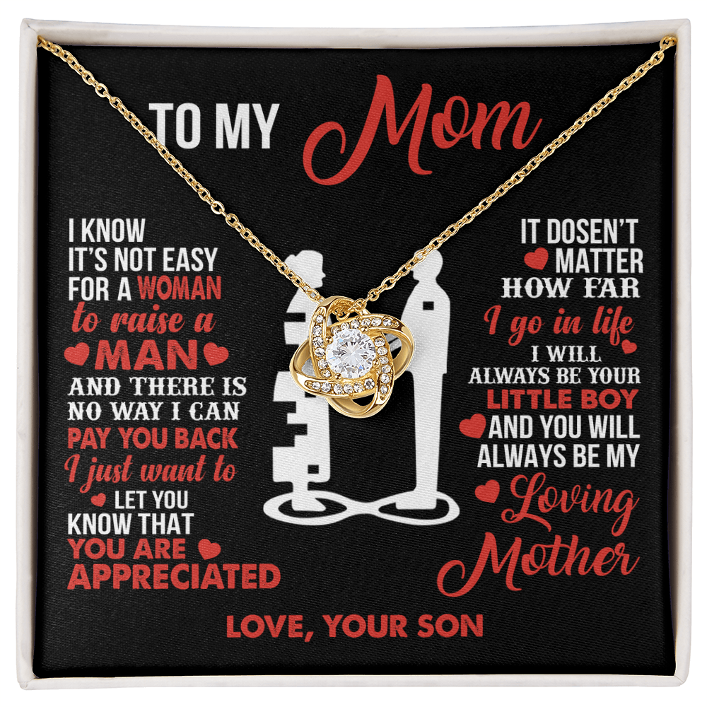 To My Mom - Your Little Boy - Knot Necklace