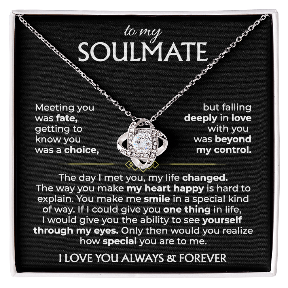 To My Soulmate - Knot Necklace - Gold