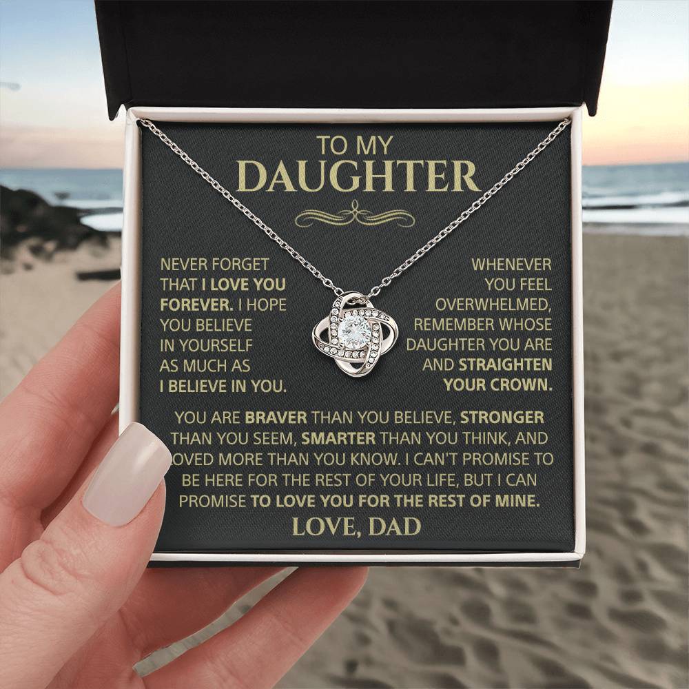 To my Daughter - Love knot necklace, from Dad