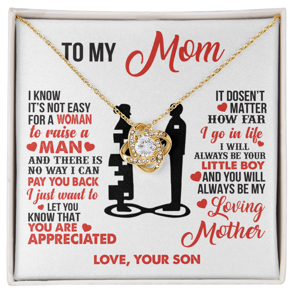 To My Mom - I’m Your Little Boy - Knot Necklace