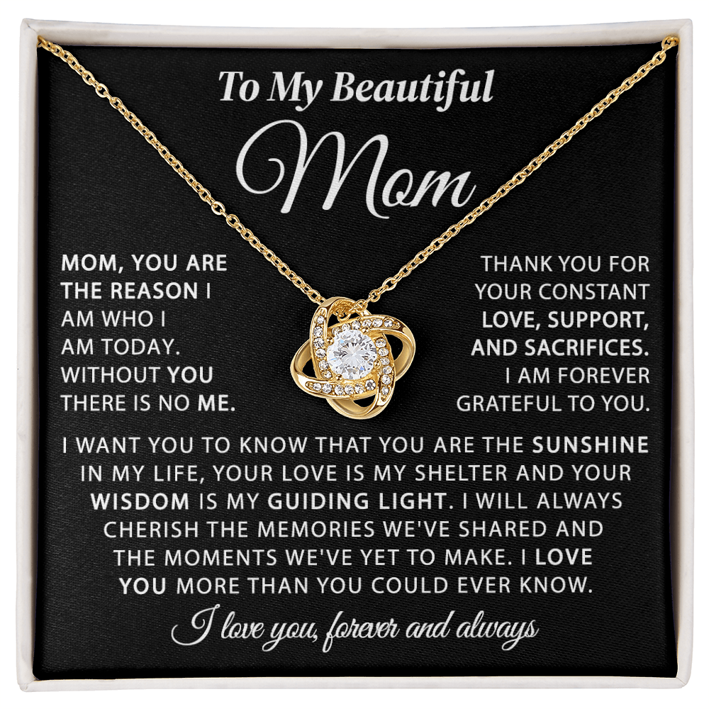 To My Mom - The Sunshine in My Life - Knot Necklace