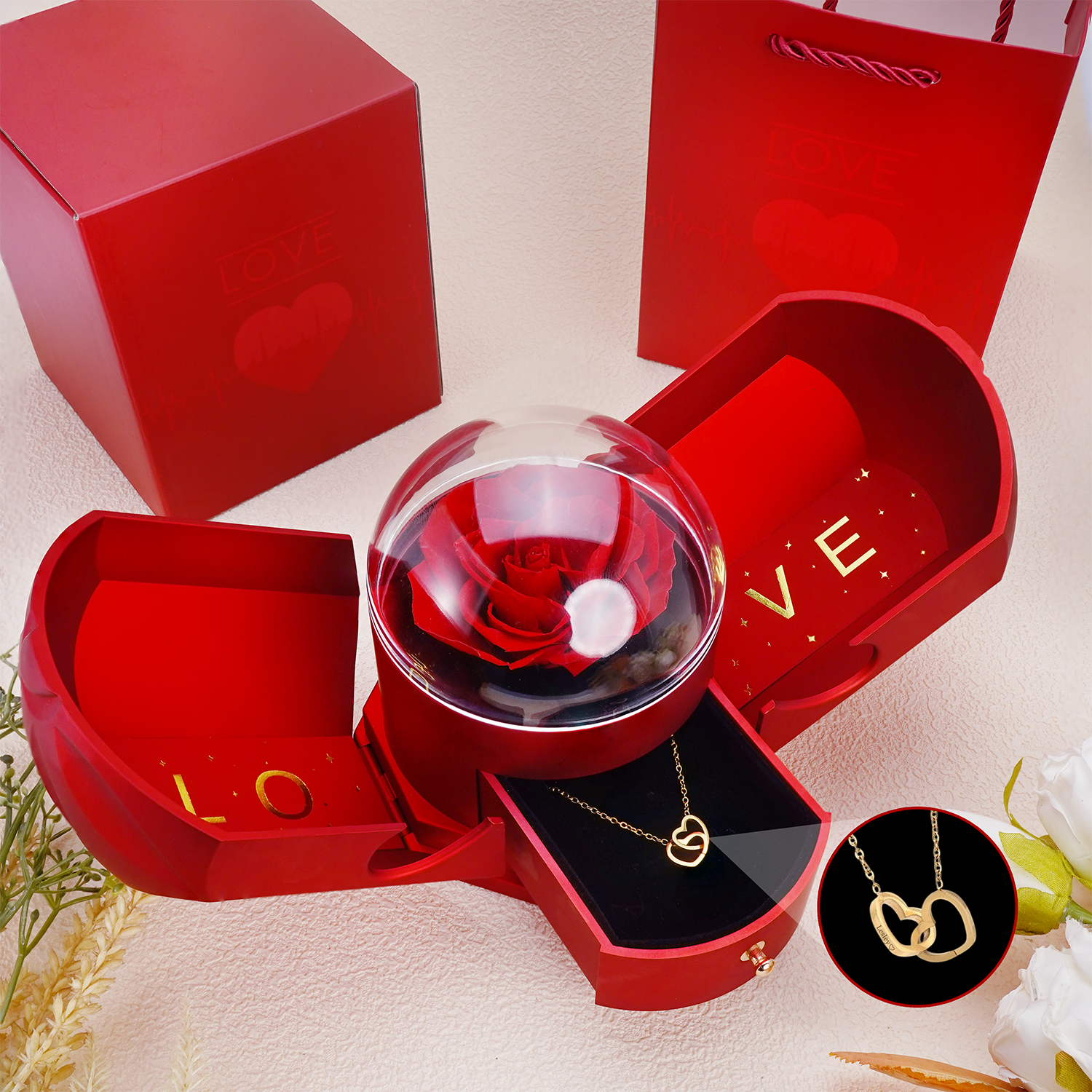 To My Soulmate - Eternal Love Rose Box - Rose Gold