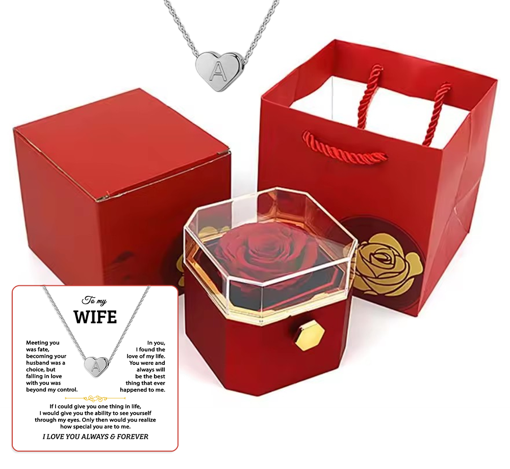 To my Wife - Custom heart necklace - Gold