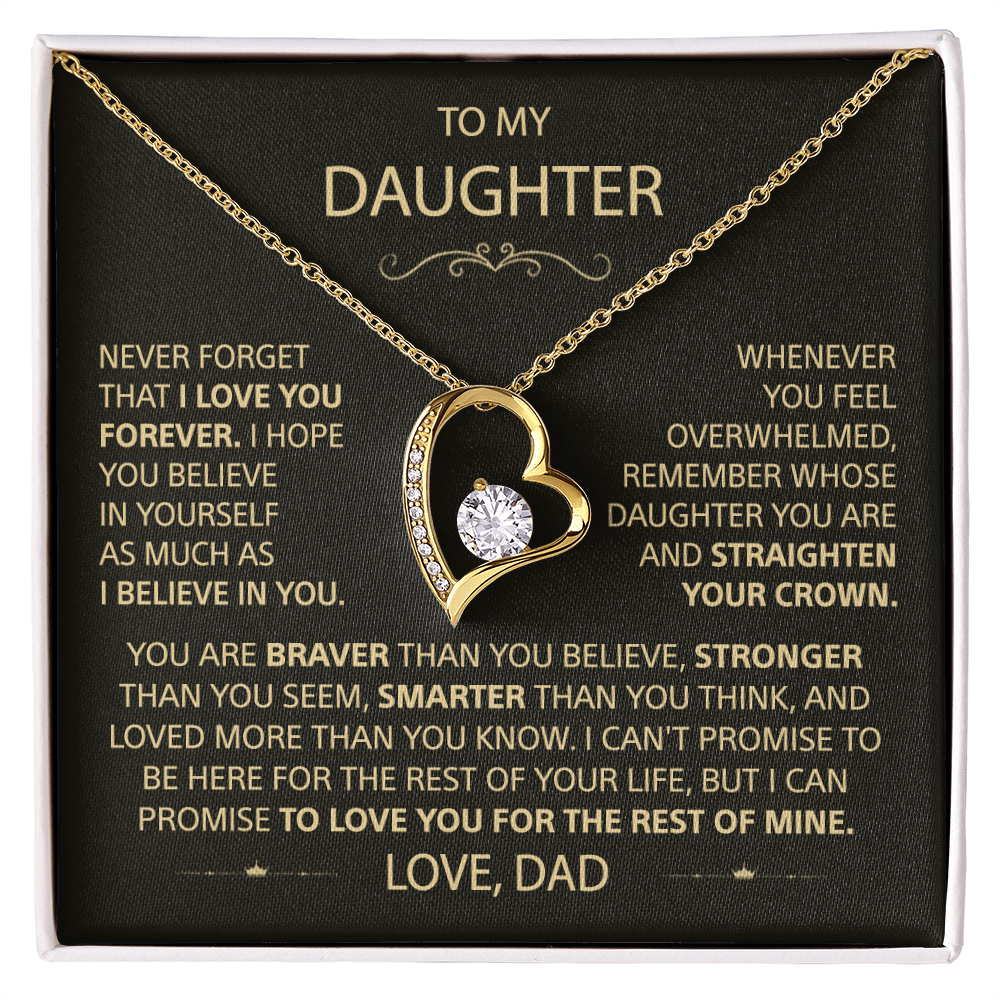 To my Daughter - Heart Necklace, Love Dad