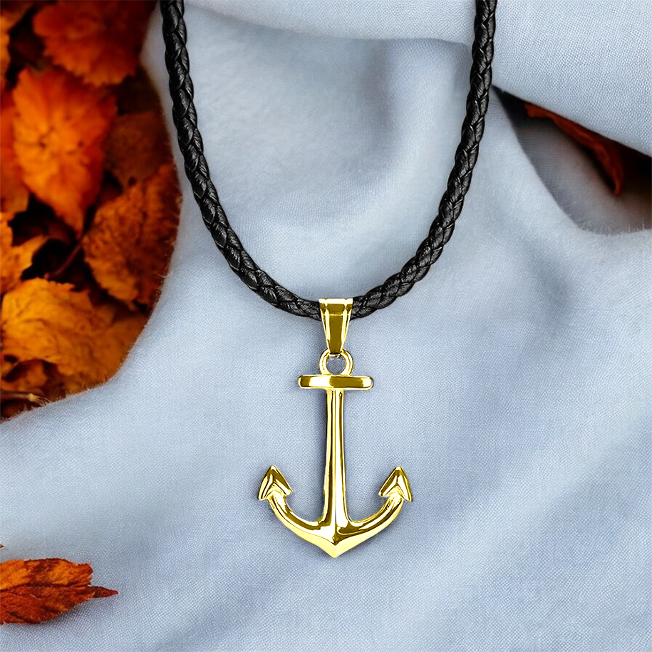 To my Son - Anchor pendant - Gold