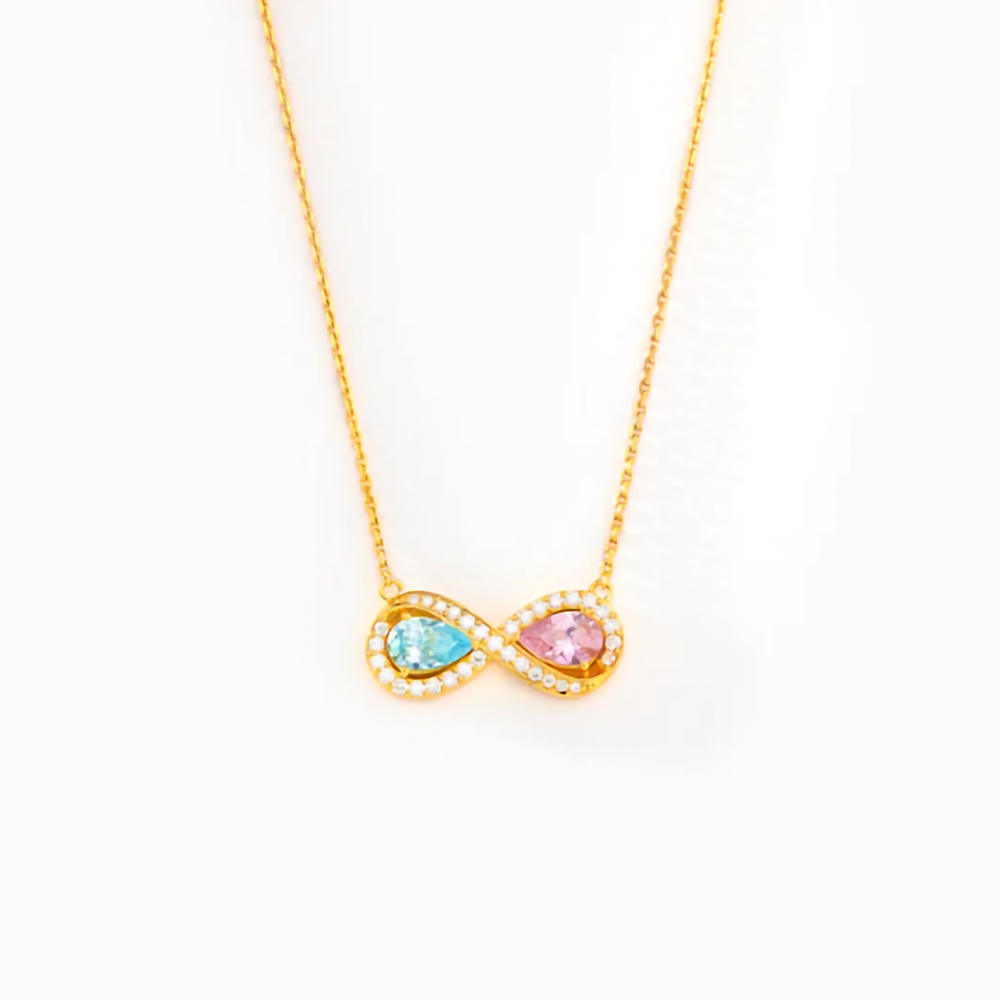 I Love you Forever - Eternal Necklace with birthstones