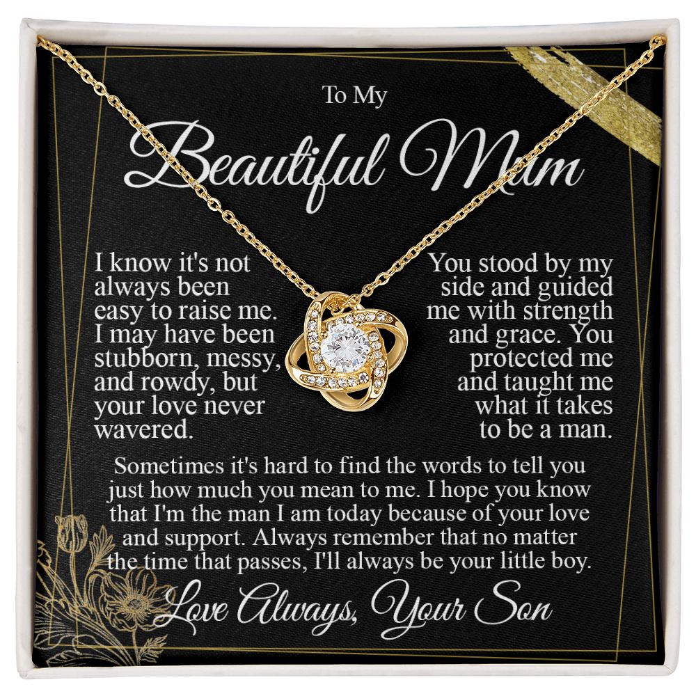 To My Mum - I Love You from Son - Knot Necklace