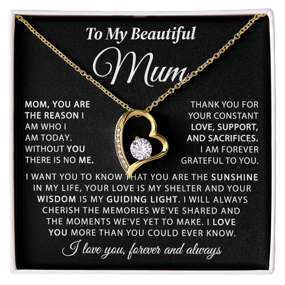 To My Mum - The Sunshine of My Life - Heart Necklace