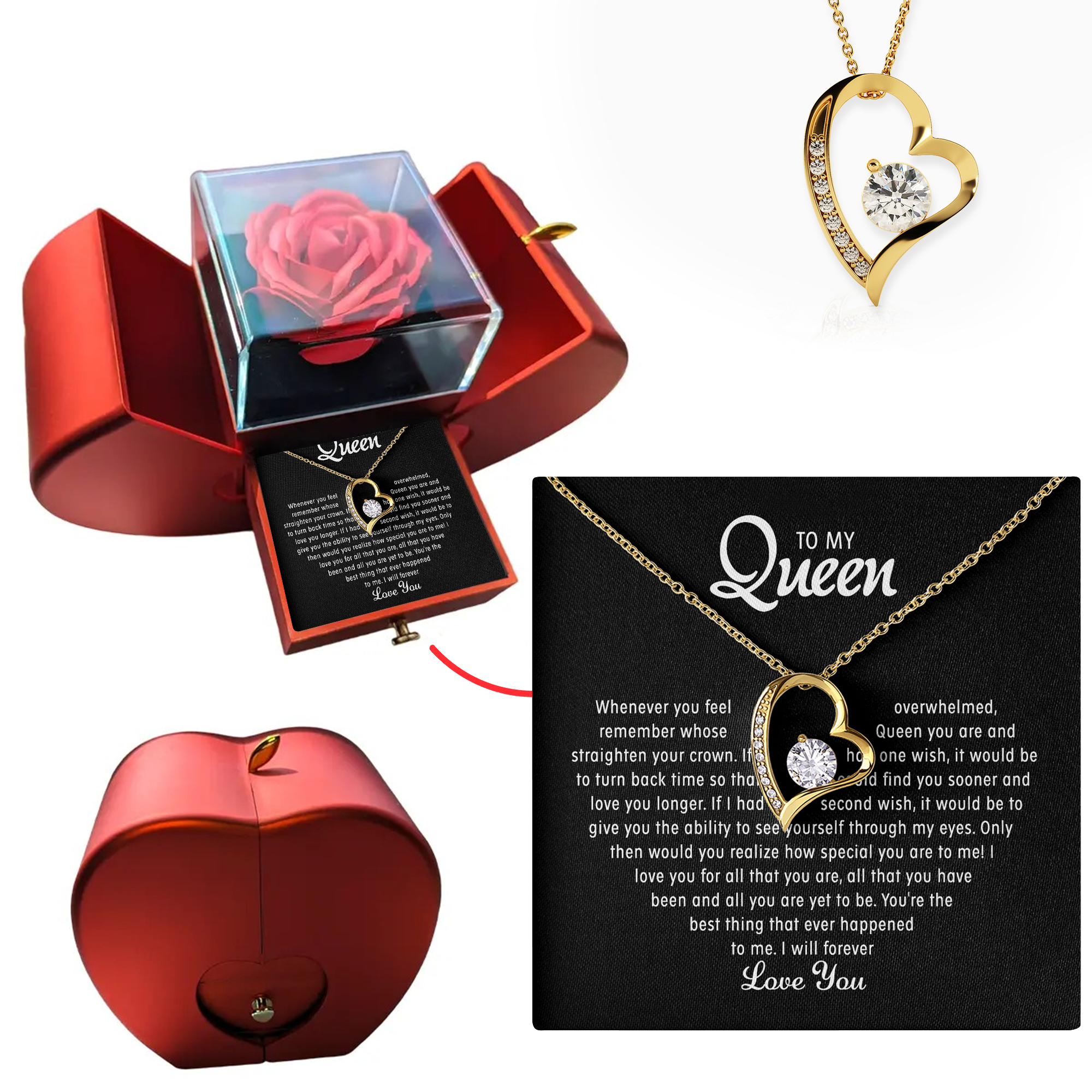 To my Queen - Forever Heart Necklace