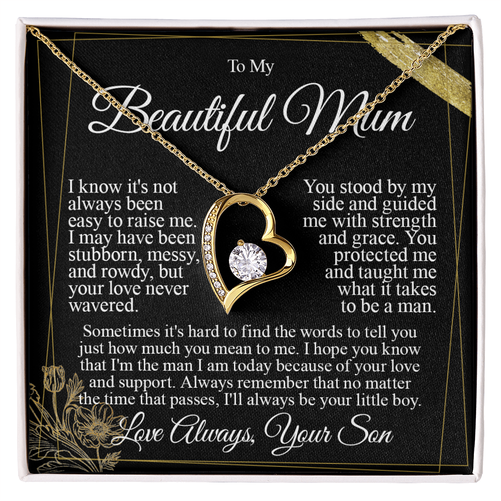 To My Mum - I Love You from Son - Heart Necklace