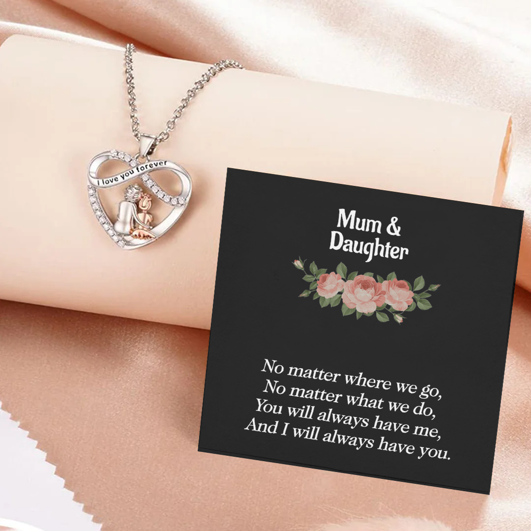 To My Daughter - You Will Always Have Me at your Side - Heart Necklace