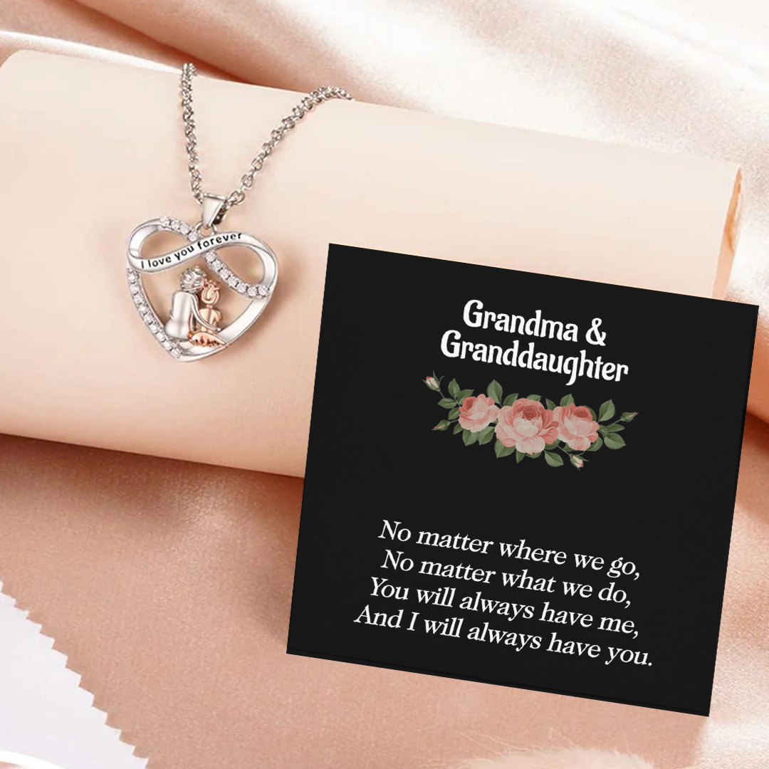 To My Granddaughter - You Will Always Have Me at your Side - Heart Necklace