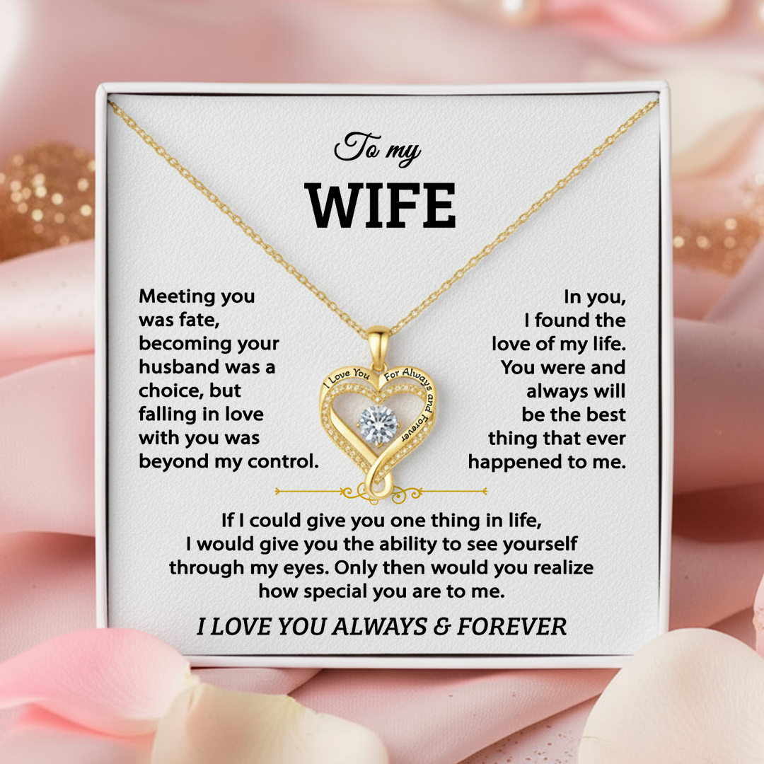 To my Wife - Engraved Heart necklace