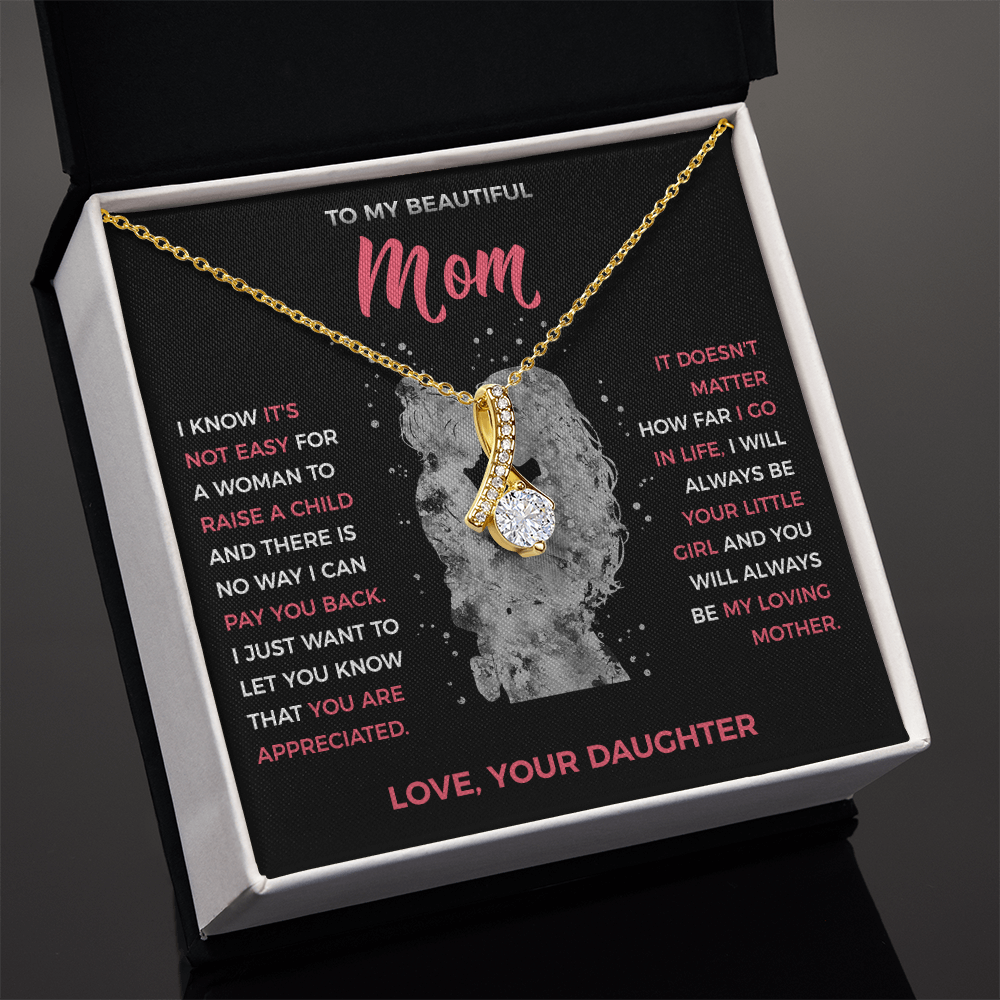 To My Loving Mom - Pendant Necklace from Daughter