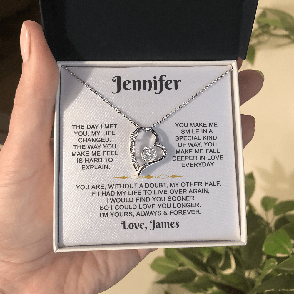 I'm Yours Always & Forever - Customized - Heart Necklace