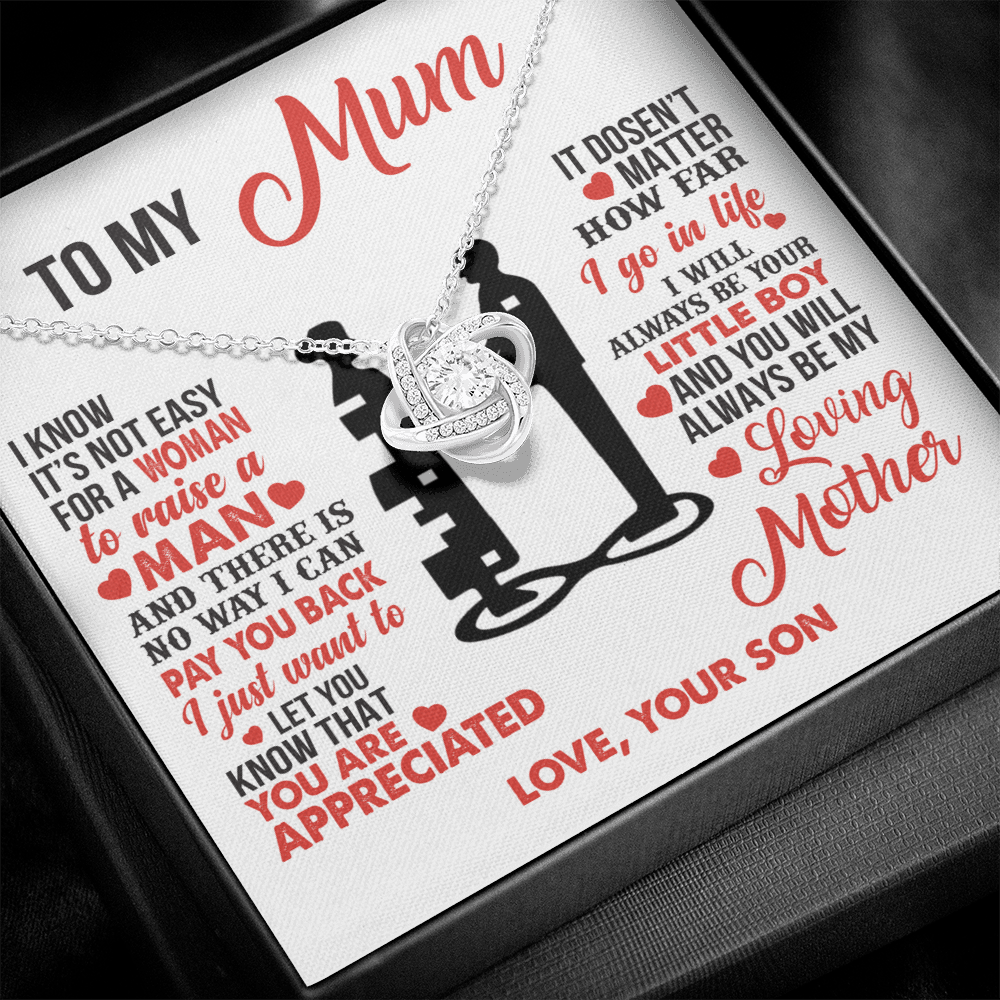 To My Mum - I’m Your Little Boy - Knot Necklace