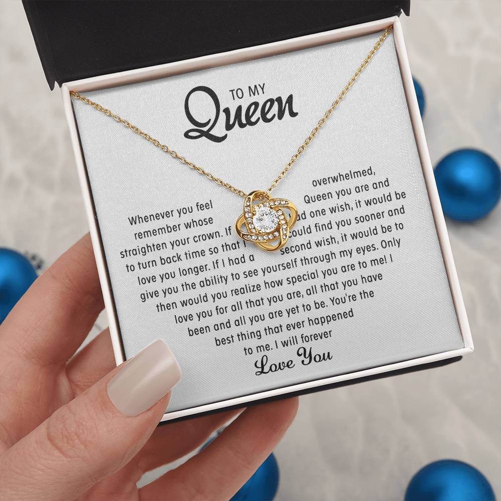 To my Queen - Love pendant necklace - Gold