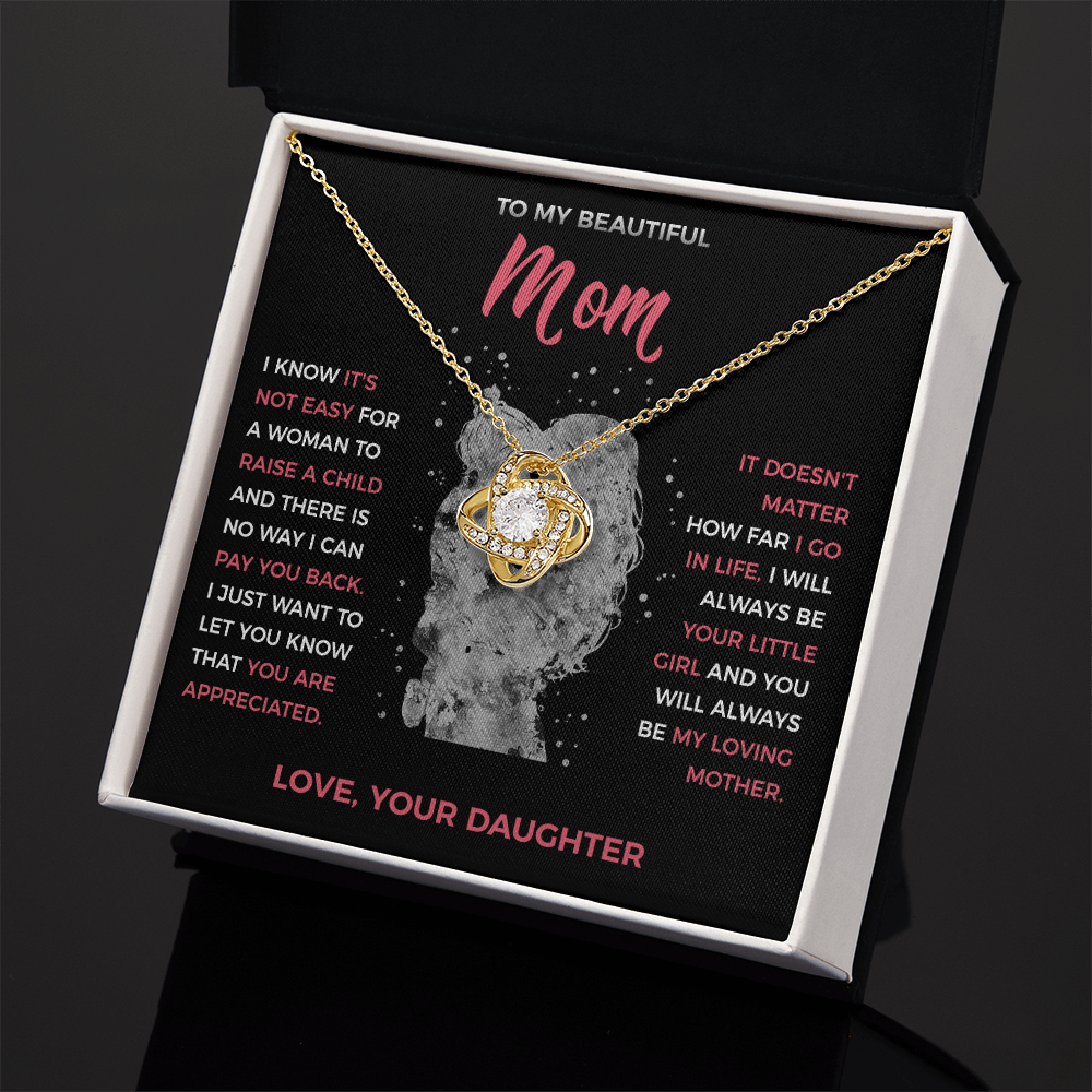 To My Loving Mom - knot Necklace from Daughter