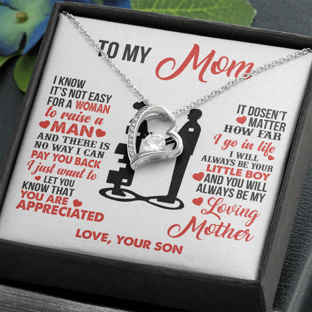 To My Mom - I’m Your Little Boy - Heart Necklace