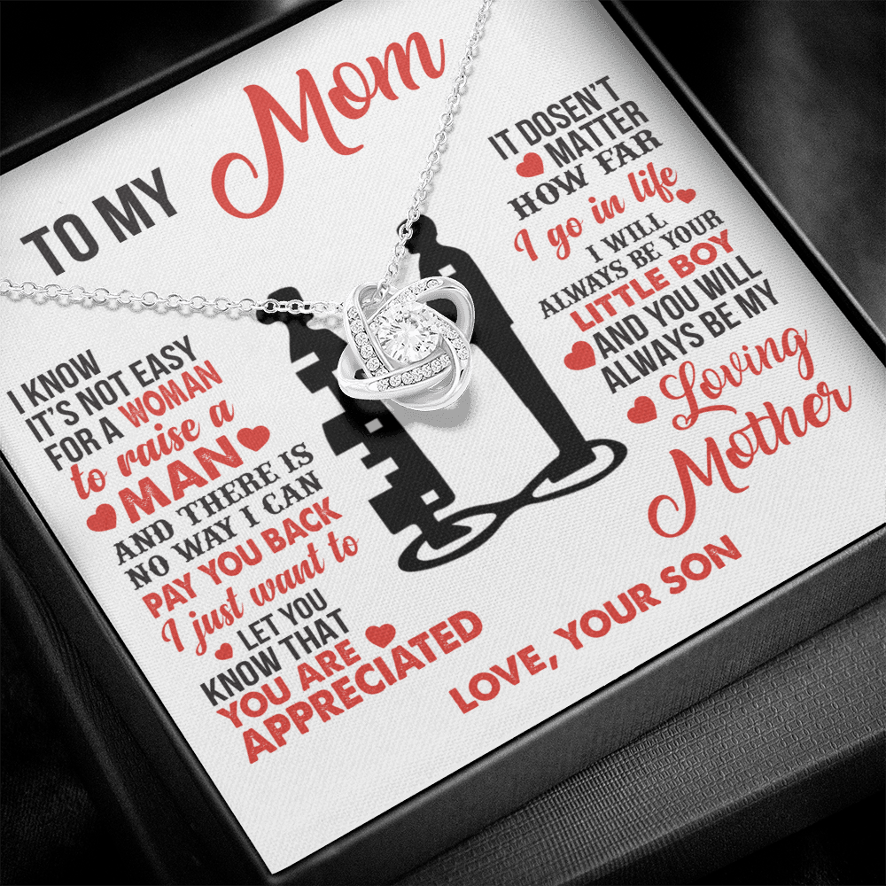 To My Mom - I’m Your Little Boy - Knot Necklace