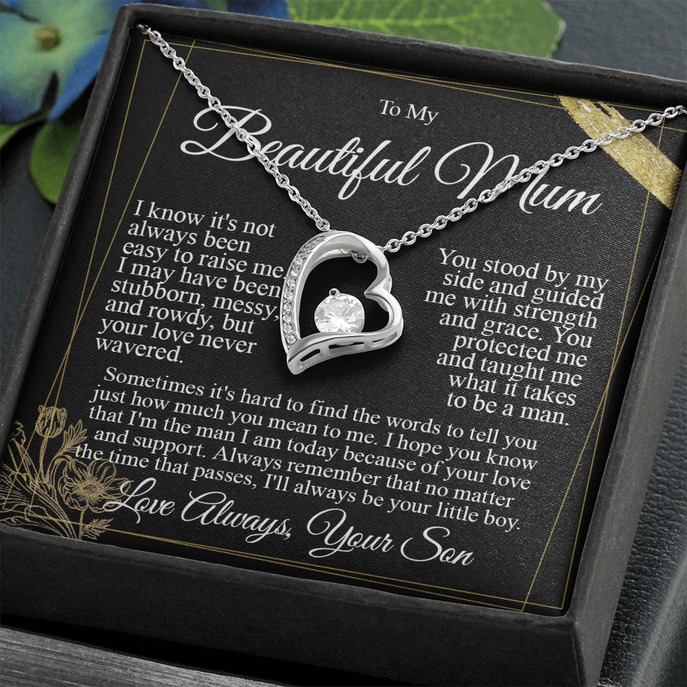 To My Mum - I Love You from Son - Heart Necklace