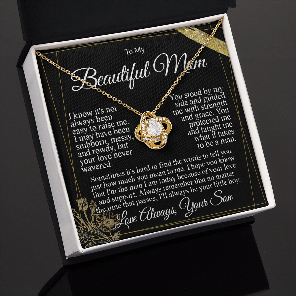 To My Mom - I Love You from Son - Knot Necklace