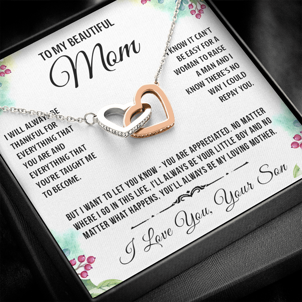 To My Special Mom - Linked Heart Necklace