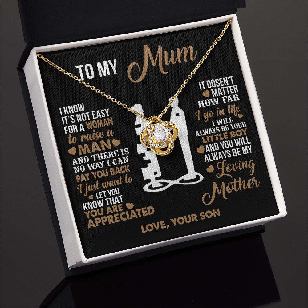 To My Mum - I Love you Forever- Heart Necklace