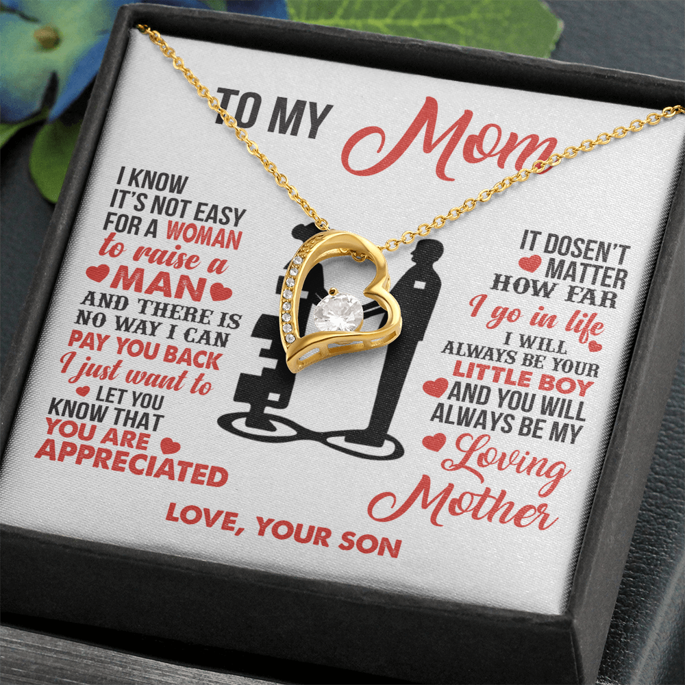 To My Mom - I’m Your Little Boy - Heart Necklace