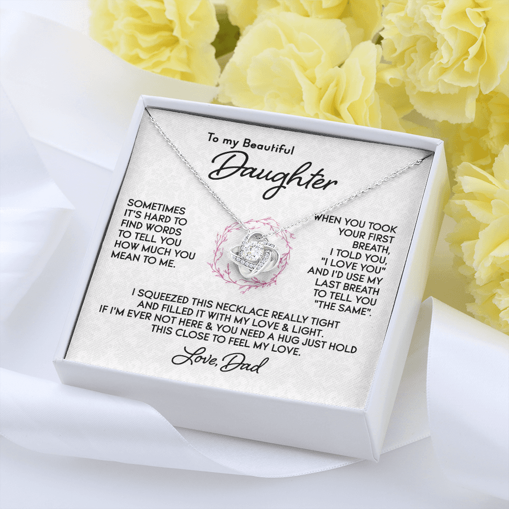 To my Daughter - First Breath Knot Necklace, From Dad