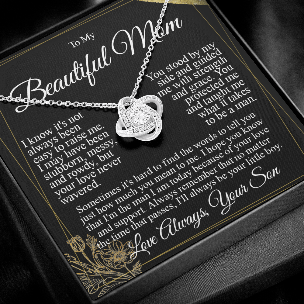 To My Mom - I Love You from Son - Knot Necklace