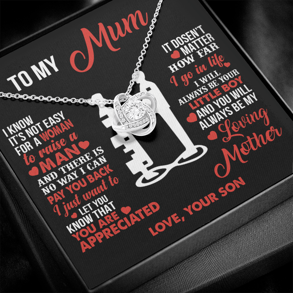 To My Mum - Your Little Boy - Knot Necklace