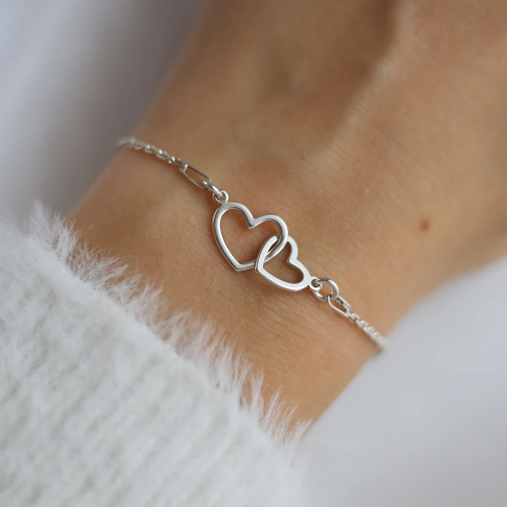 To my Daughter - linked together hearts bracelet