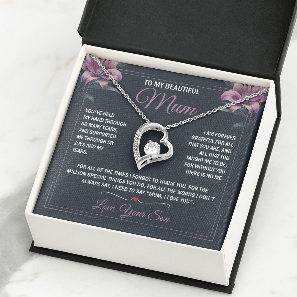 To My Mum - Joy & Tears - Heart Necklace