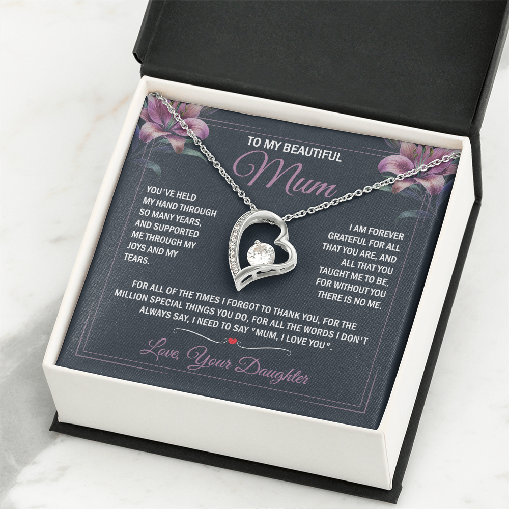 To My Beautiful Mum - Joy & Tears - Heart Necklace