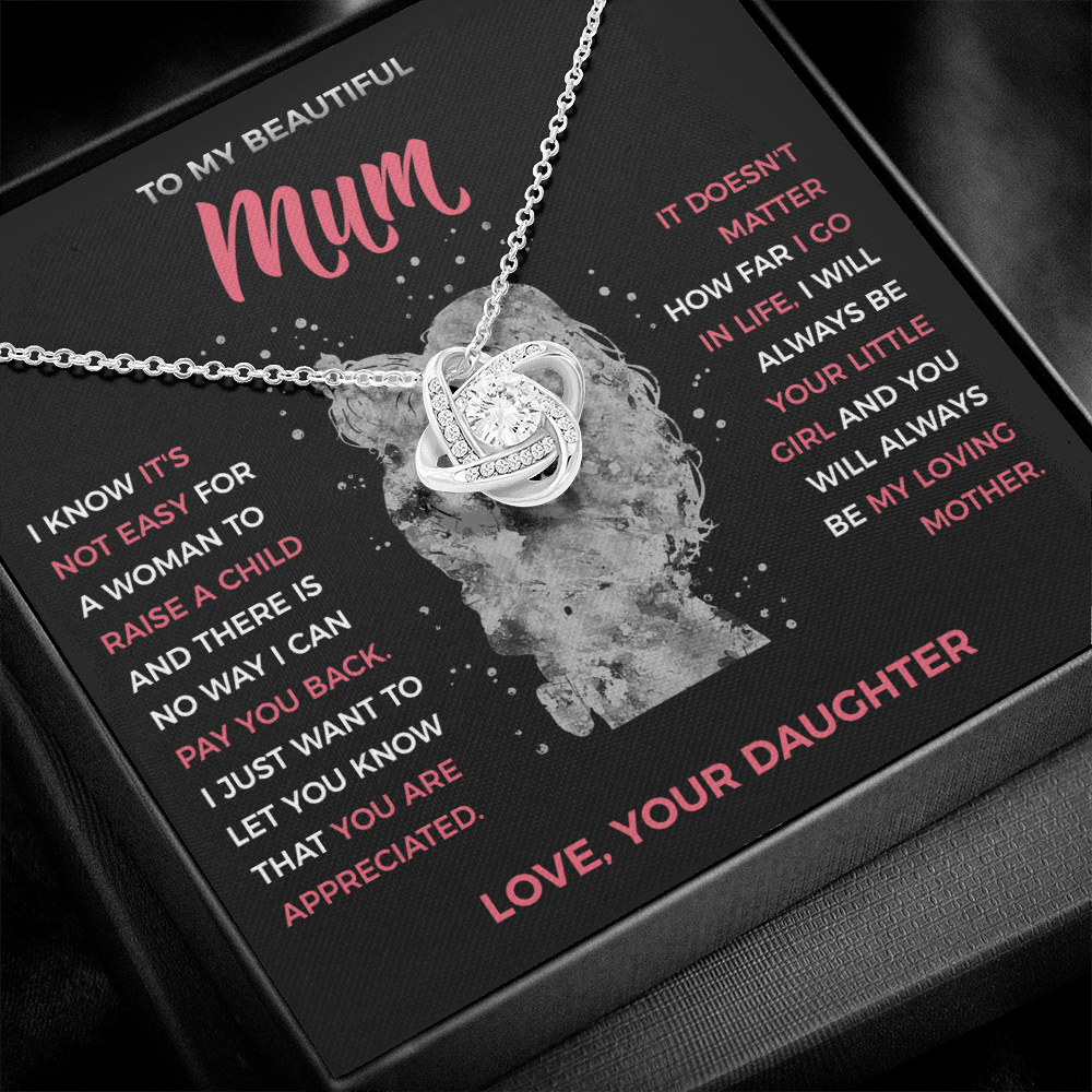 To My Loving Mum - knot Necklace from Daughter